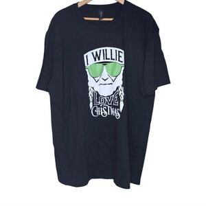 Willie Nelson I Willie Love Chistmas Graphic on Gildan Softstyle  Tee Size XL